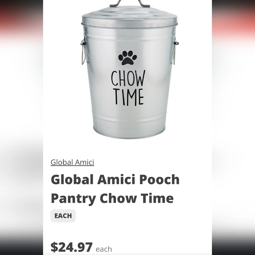 Silver Pet Food Storage Bin
